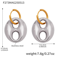 18K Gold-Plated Hollow Coffee Bean Earrings