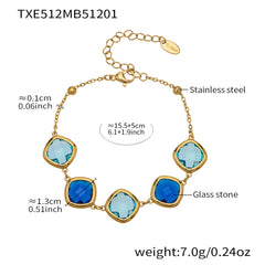 Faceted Glass Stone Necklace, Bracelet & Earrings