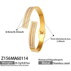 Cubic Zirconia & Enamel Detail Bangle Bracelets