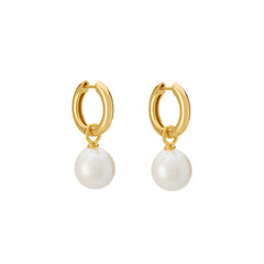 Nicolette Vintage-Inspired Pearl Hoop Earrings