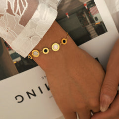 Roman Numeral Round-Accent Bracelet