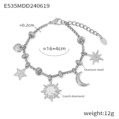 Mixed Charm Box Chain Bracelet