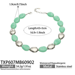 Oval Color Resin Necklace and Bracelet