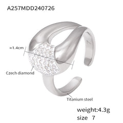 18K Gold-Plated Sparkling Sculptural Open Ring