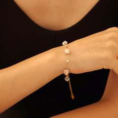 Natural Stone or Pearl-Look Chain Necklace or Bracelet