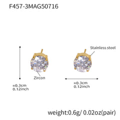 Round Cubic Zirconia Stud Earrings