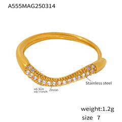 18K Gold-Plated Color Cubic Zirconia Band Ring