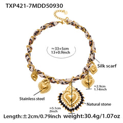 Scarf-Tie Multi-Charm Jewelry Designs