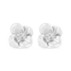 Daphne Vintage-Inspired Pavé Floral Stud Earrings