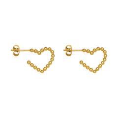 Heart-Motif Stainless Steel Earrings