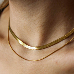Nicolette Minimalist Snake Layered Necklace