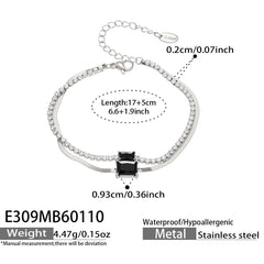 Cubic Zirconia Layered Chain Bracelet
