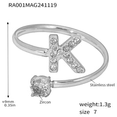 Silver-Tone Initial Necklace, Earrings, Bracelet & Ring