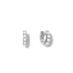 Nicolette Dainty Pearl Hoop Earrings