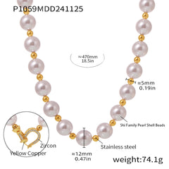 Pearl-Look Beaded Collar Necklace