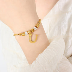18K Gold-Plated Initial Charm Bracelet