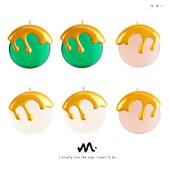 Pastel Resin Drip Stud Earrings