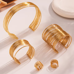 Wrapped Wire Collar Necklace, Cuff Bracelet & Ring
