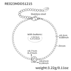 Cubic Zirconia Initial Chain Bracelet
