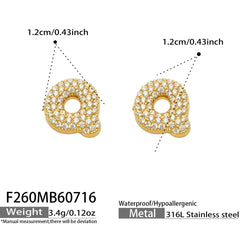 18K Gold-Plated Cubic Zirconia Initial Earrings