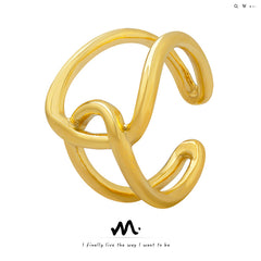 18K Gold-Plated Interlocking Open Ring
