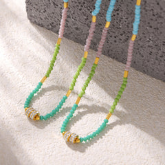 Multicolor Bead Pendant Necklace