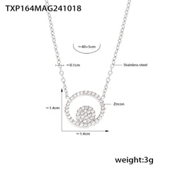 Double-Circle Cubic Zirconia Necklace, Bracelet or Ring