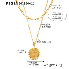 Gold-Tone Layered Sunburst Pendant Necklace