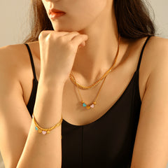 Colorful Enamel Heart Layered Necklace or Bracelet