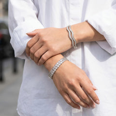 Wave and Cubic Zirconia Bangle Designs