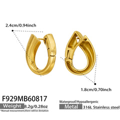 Open Teardrop Stainless Steel Hoop Earrings