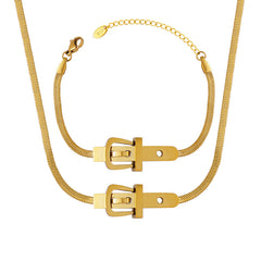 Buckle Snake Chain Necklace & Bracelet