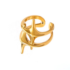 18K Gold-Plated Starburst Open Ring