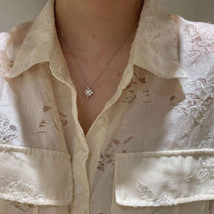 Nicolette Vintage-Inspired Pavé Snowflake Necklace