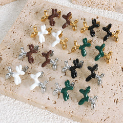 Enamel Balloon-Dog Stud Earrings