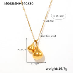 Double Teardrop Long Pendant Necklace