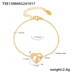 Cubic Zirconia Heart Necklace or Bracelet