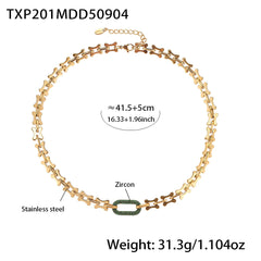 Cubic Zirconia Horseshoe-Link Necklace or Bracelet