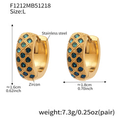 18K Gold-Plated Color Cubic Zirconia Hoop Designs