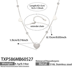 18K Gold-Plated Cubic Zirconia Heart Jewelry