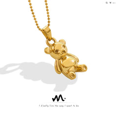 18K Gold-Plated Bear Pendant Necklace