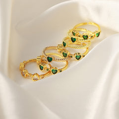 Gold-Tone Heart Cubic Zirconia Ring Designs