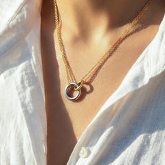 Gold-Tone Circle Pendant Necklace