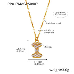 Cubic Zirconia Initial Pendant Necklace