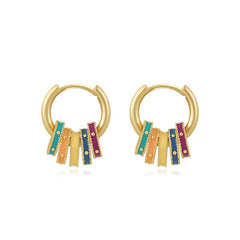 Daphne Vintage-Inspired Enamel Huggie Earrings