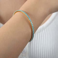 Colored Cubic Zirconia Tennis Bracelet