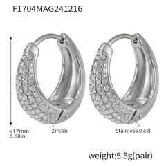 18K Gold-Plated Color Cubic Zirconia Rounded Hoops