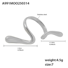 Sculptural Wave Open Ring