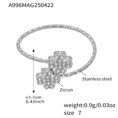 Floral Cubic Zirconia Open Ring Designs