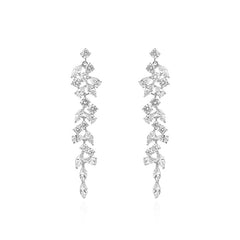 Nicolette Pavé Leaf Drop Earrings